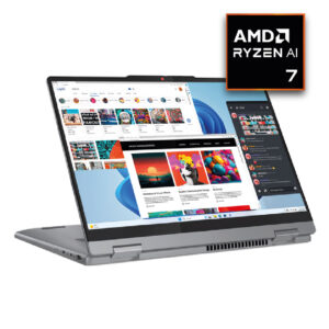 LAPTOP LENOVO IDEAPAD 5 2 EN 1 14AHP9, AMD RYZEN 7 8845HS, 16GB RAM DDR5, 512GB SSD, 14" WUXGA TOUCHSCREEN, ES/FREEDOS, (83DR007QLM)